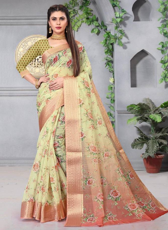 NP 1134 COLOURS Latest Fancy Designer Festive Wear Fine Georgatte With Jequred Border And Digital Print Saree Collection